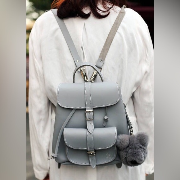 GRAFEA England Michelle Full Grain Utility Leather Baby Small Backpack in Grey - Picture 15 of 16